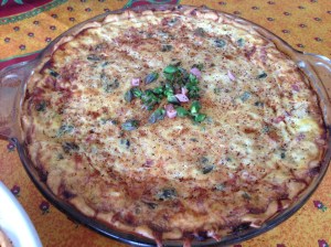 HAM, ASPARAGUS, ONION, & SWISS CHEESE QUICHE 